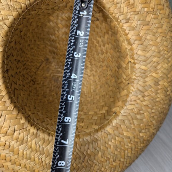 Vintage Women's Woven Straw Hat w/Tan Accent Band - Picture 13 of 14